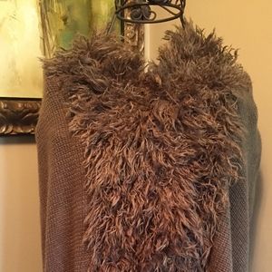 Boutique Justin & Taylor Shag Sweater Poncho NWT